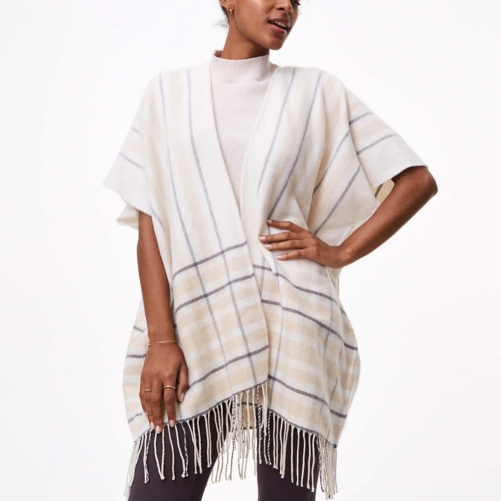 LOFT Fringed Poncho